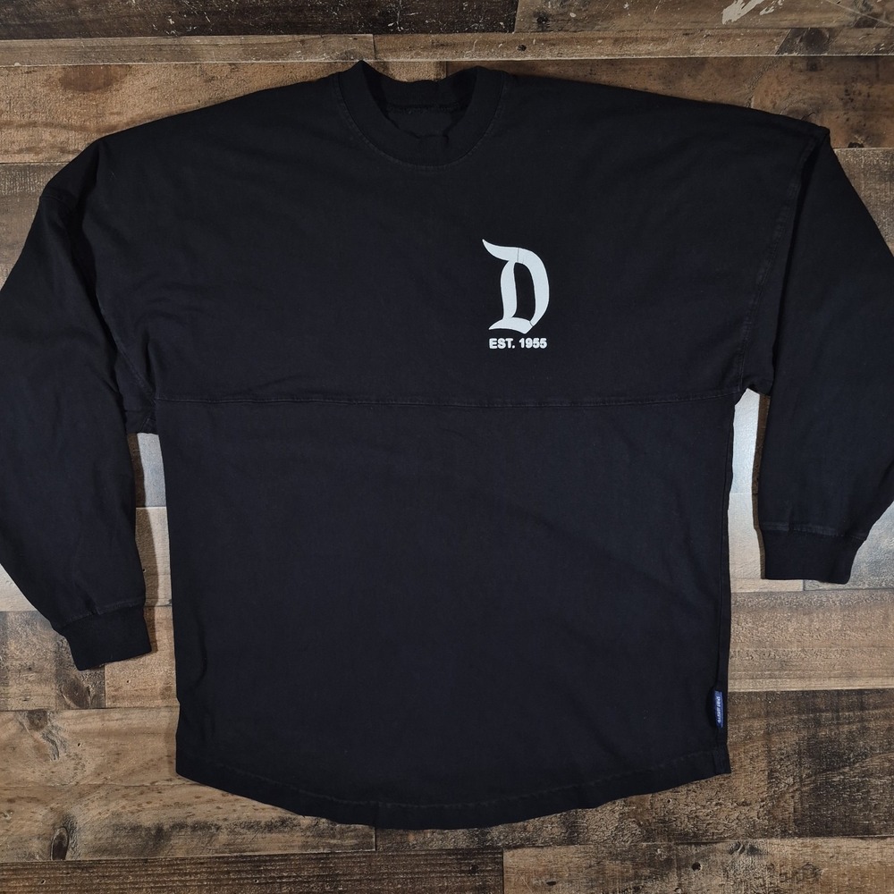 Disney Shirt XS Black Spirit Jersey Disneyland Resort Spell Out Big Logo Park - Picture 8 of 8